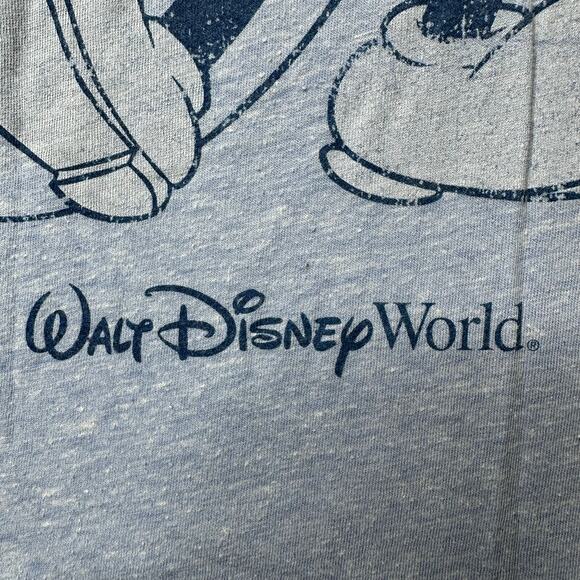 Disney Mickey Mouse Womens SS V‎ Neck Blue Tshirt Size M - Picture 3 of 8